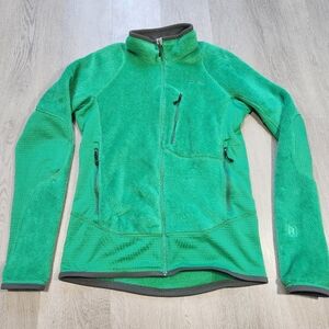 Patagonia Polartec Fleece R2 Zip Up Jacket Green Men’s Sz Small Fuzzy Outdoor